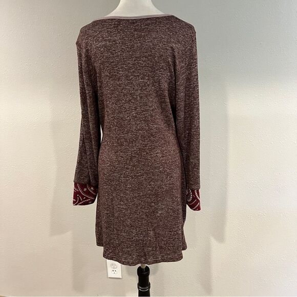 Reborn Paisley print long sleeve scoop neck sweater dress dress size large - Picture 5 of 12